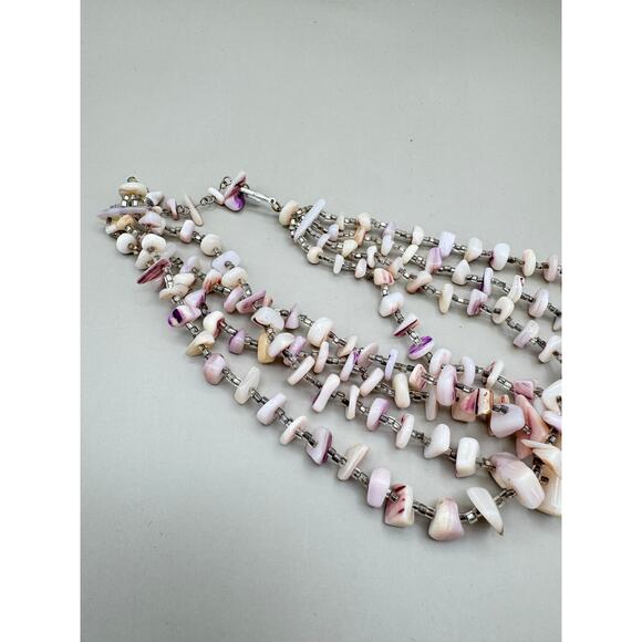 Vintage Japan 4 Strand Purple Shell Necklace - Picture 9 of 10